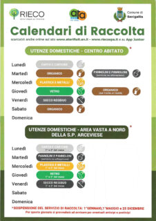 Calendario raccolta differenziata utente domestiche