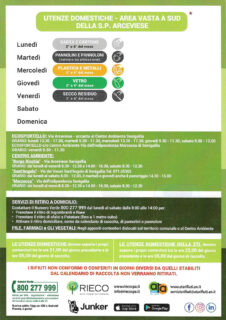 Calendario raccolta differenziata utente domestiche