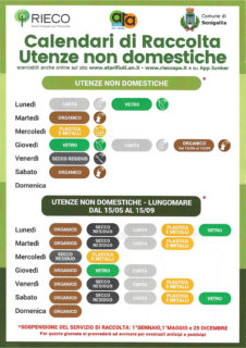 Calendario raccolta differenziata utente non domestiche Calendario raccolta differenziata utente non domestiche