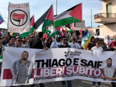 Corteo per sostenere la Global Sumud Flotilla