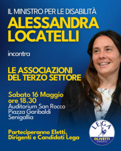 Ministro Alessandra Locatelli a Senigallia