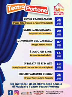 Spettacoli maggio-giugno 2026 al Teatro Portone