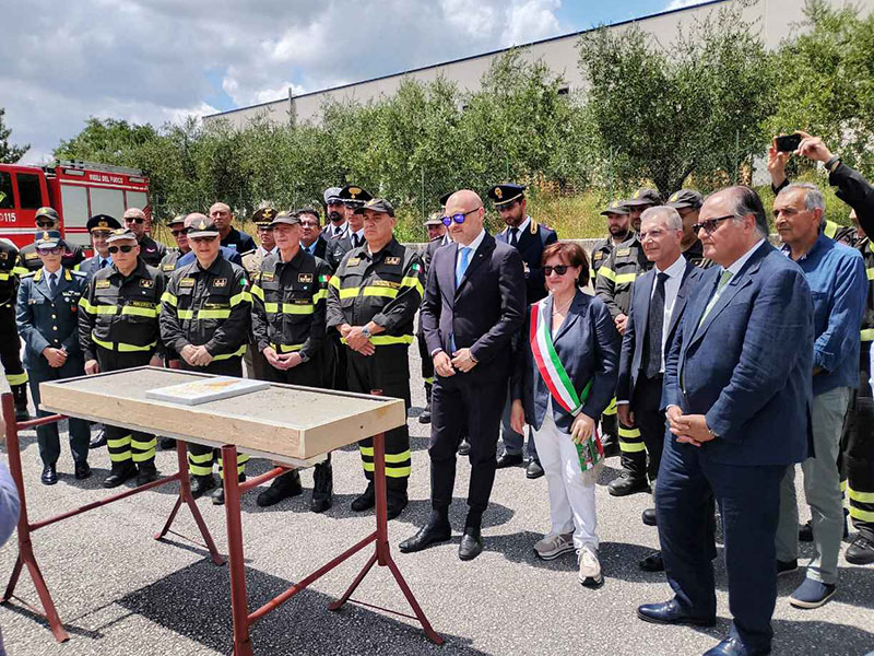 Posa prima pietra nuova sede distaccamento VVFF Arcevia
