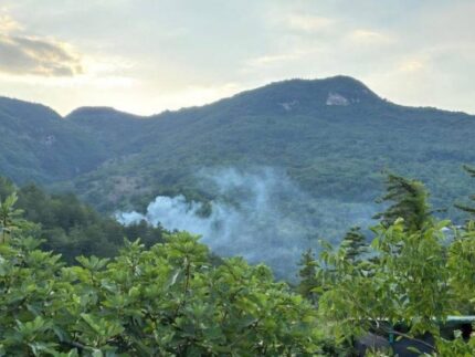 Incendio boschivo nei pressi di Ascoli