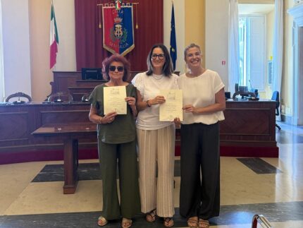 Turisti ricevuti in comune dall'assessore Romagnoli