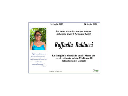 Anniversario Raffaella Balducci