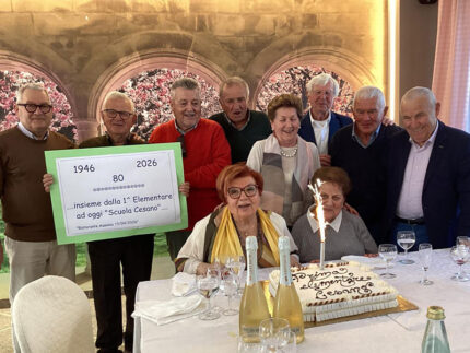 Gli 80enni (classe '46) della prima elementare del Cesano