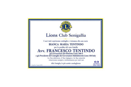 Lions Club Senigallia - Partecipazione lutto Francesco Tentindo