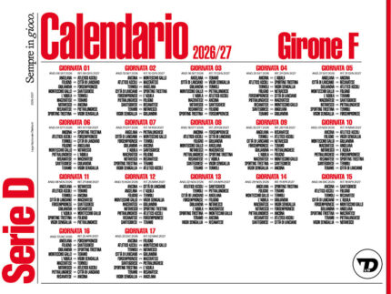 Calendario Serie D - Girone F 2026/27