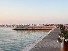 Gente al porto di Senigallia per l'eclissi di Sole parziale del 12 agosto 2026