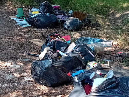 Rifiuti abbandonati lungo strada della Bruciata