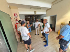 Sopralluogo al Palazzetto dello Sport di via Capanna dopo lavori di manutenzione Sopralluogo al Palazzetto dello Sport di via Capanna dopo lavori di manutenzione