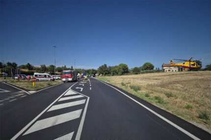 Incidente sulla strada Corinaldese a Borgo Catena - Intervento eliambulanza