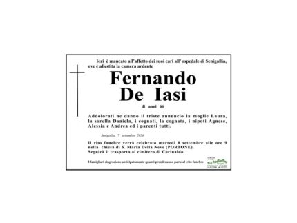 Necrologio Fernando De Iasi