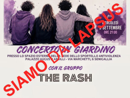 Cambio location per evento 'Il cambiamento inizia da noi - Concerto in Giardino'