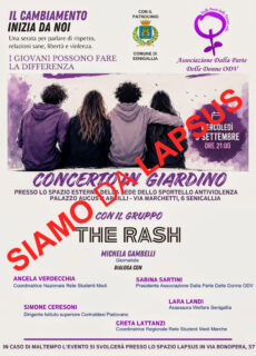Cambio location per evento 'Il cambiamento inizia da noi - Concerto in Giardino'