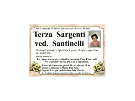 Necrologio Terza Sargenti