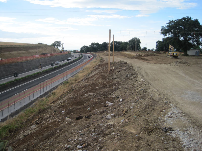 Dal cavalcavia di via Camposanto Vecchio, guardando verso nord