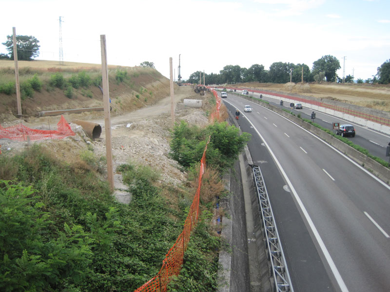 Dal cavalcavia di via Camposanto Vecchio, guardando verso nord