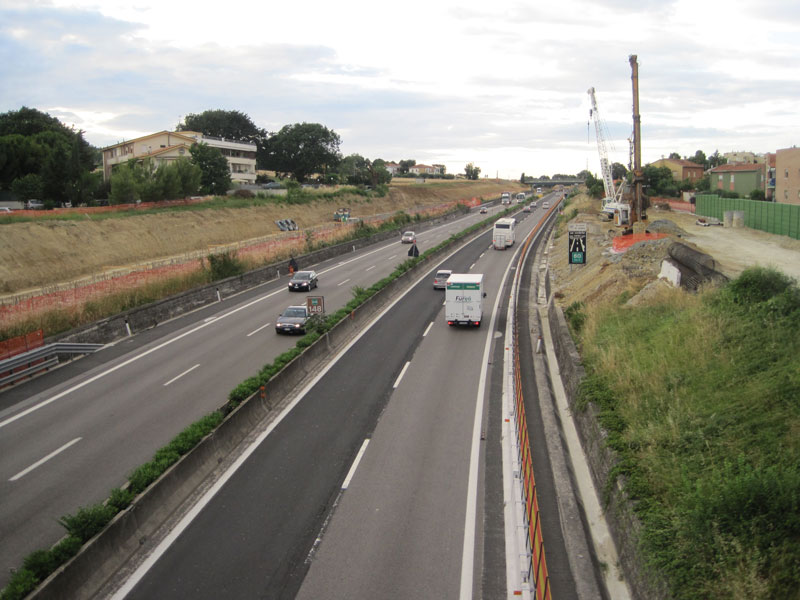 Dal cavalcavia di via Po, guardando verso nord