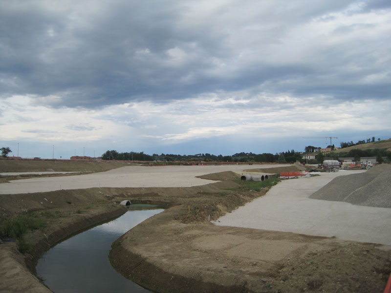 Dalla Statale Arceviese, l'area del nuovo casello A-14