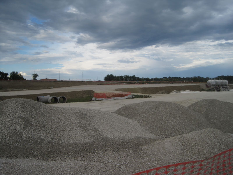 Dalla Statale Arceviese, l'area del nuovo casello A-14