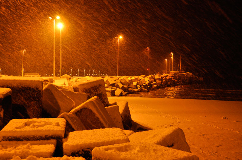 Neve al porto di Senigallia - Foto di Andrea Piangerelli