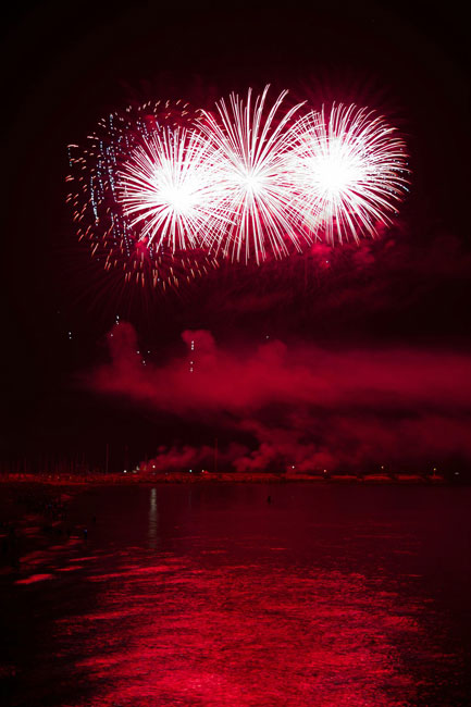 Fuochi d'artificio visti dalla Rotonda a Mare