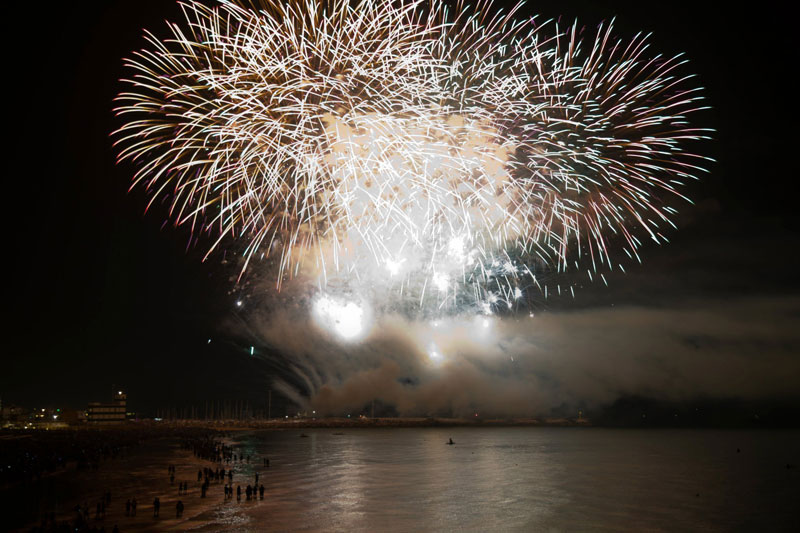 Fuochi d'artificio visti dalla Rotonda a Mare
