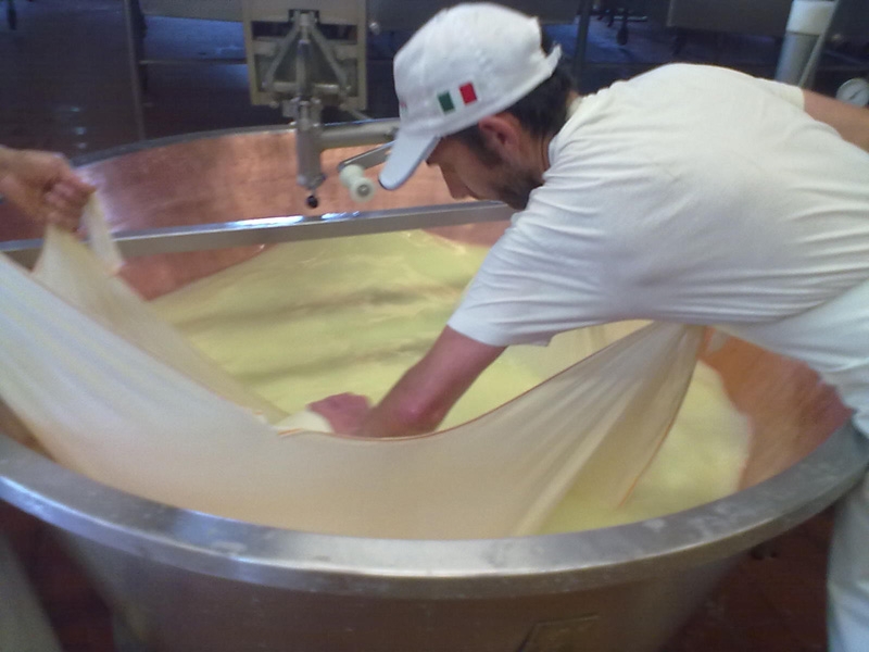 Al lavoro in un caseificio colpito dal sisma in Emilia