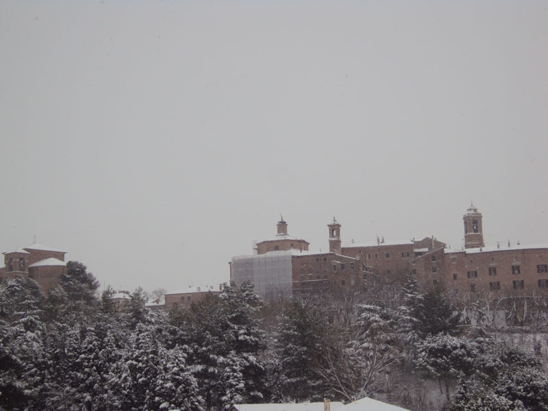 Corinaldo imbiancata la mattina del 3 febbraio