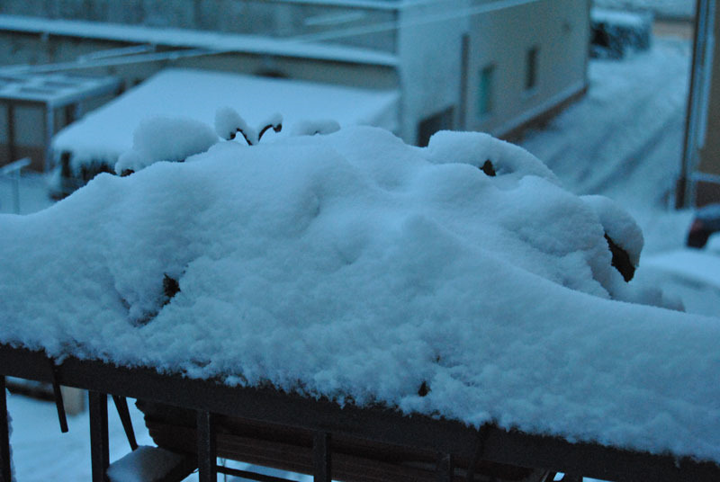 Neve da un balcone di Senigallia