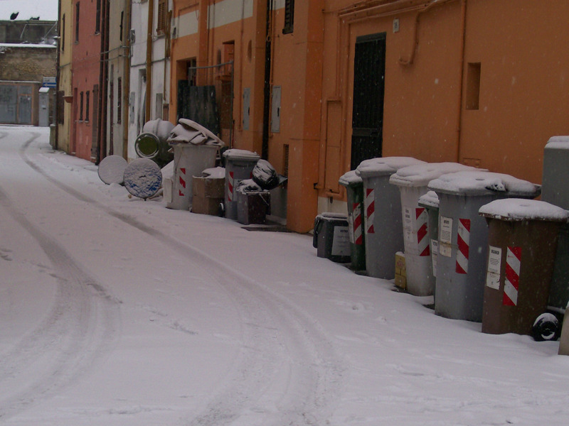 Rifiuti non ritirati nel Rione Porto di Senigallia