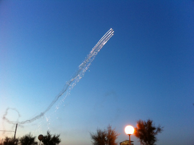 Pattuglia acrobatica al tramonto