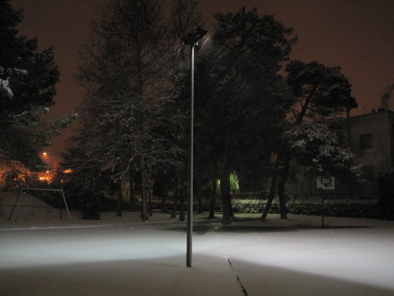 Neve ai giardini Anna Frank di Senigallia