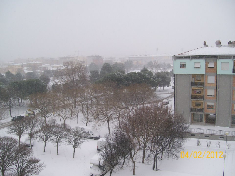 Senigallia, parco della Pace innevato