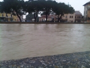 Il Misa in piena da via Portici Ercolani