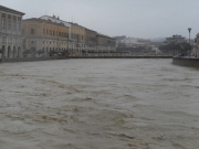 Il Misa in piena dal ponte della S.S. 16