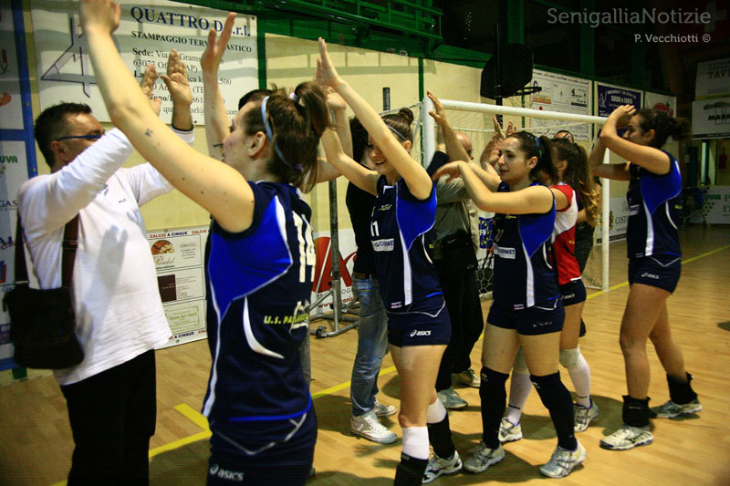 Festa in campo per le neopromosse della U.S. Pallavolo Senigallia