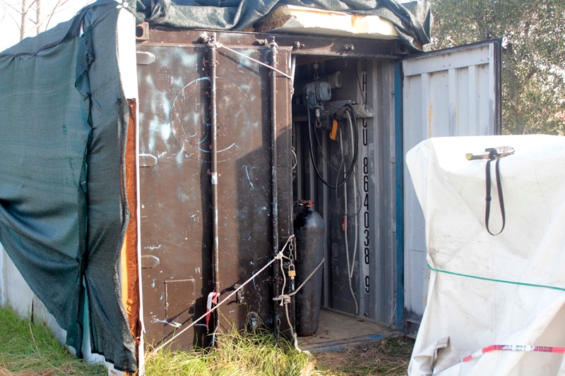 Il container per lo stoccaggio delle bombole